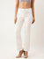 ZOLA Exclusive Ankle Length Denim Stretchable White Flared Jeans For Women