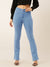 ZOLA Exclusive Denim Clean Look Stretchable Frayed Hems Ice Blue Boot Cut Jeans For Women