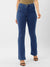 ZOLA Exclusive Denim Clean Look Stretchable Frayed Hems Stone Blue Boot Cut Jeans For Women