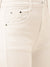 ZOLA Exclusive Denim Clean Look Stretchable Frayed Hems White Boot Cut Jeans For Women