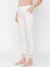 Zola white Solid Ankle length Pant for Women