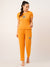 Yellow Lycra Night Suit Lounge Wear with Hip Length Short Sleeves