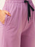 Solid pink pant with one pocket night suit for women