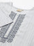 ZOLA Exclusive Round Neck Rayon All Over Stripe Machine Embroidery Grey Straight Kurta Set For Women