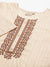 ZOLA Exclusive Round Neck Rayon AllOver Stripe Machine Embroidery Peach Straight Kurta Set For Women