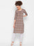 Buy online Zola Grey Cotton Band / Mandarin / Chinese Collar 3/4th Sleeves Printed Ethnic Wear Kurta for Women at ₹550