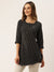 Rayon Yarn Dyed Black Tunic For Women