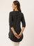 Round Neck Yarn Dyed Black Tunic For Women
