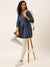 Round Neck Dx Blue Straight Tunic For Women