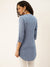 Strips Solid Blue Tunic For Women