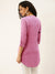 Rayon Yarn Dyed Strips Solid Pink Straight Tunic For Women