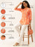 Mandarin Collar Orange Tunic For Women