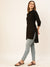 Rayon Solid Black Straight Tunic For Women