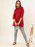 Solid Maroon Straight Tunic For Women