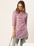 Floral Print Pink Tunic For Women