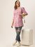 Rayon Floral Print Pink Tunic For Women