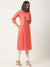 Pink Cotton Straight Solid Kurti For Women