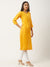 Yellow Cotton Kurti With Pockets For Women