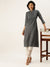 Mandarian Collar Solid Grey Ethnic Wear Kurti For Women