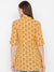 Yellow Floral Print Ethnic Wear Tunic For Women