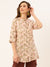 ZOLA Exclusive Mandarin Collar Rayon All Over Floral Print Light Pink A-Line Tunic For Women