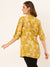 Flora & Fauna Print Yellow Aline Tunic For Women