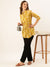Rayon Flora & Fauna Print Yellow Aline Tunic For Women