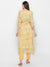 Lemon Color Printed Ethnic Wear Kaftan Set