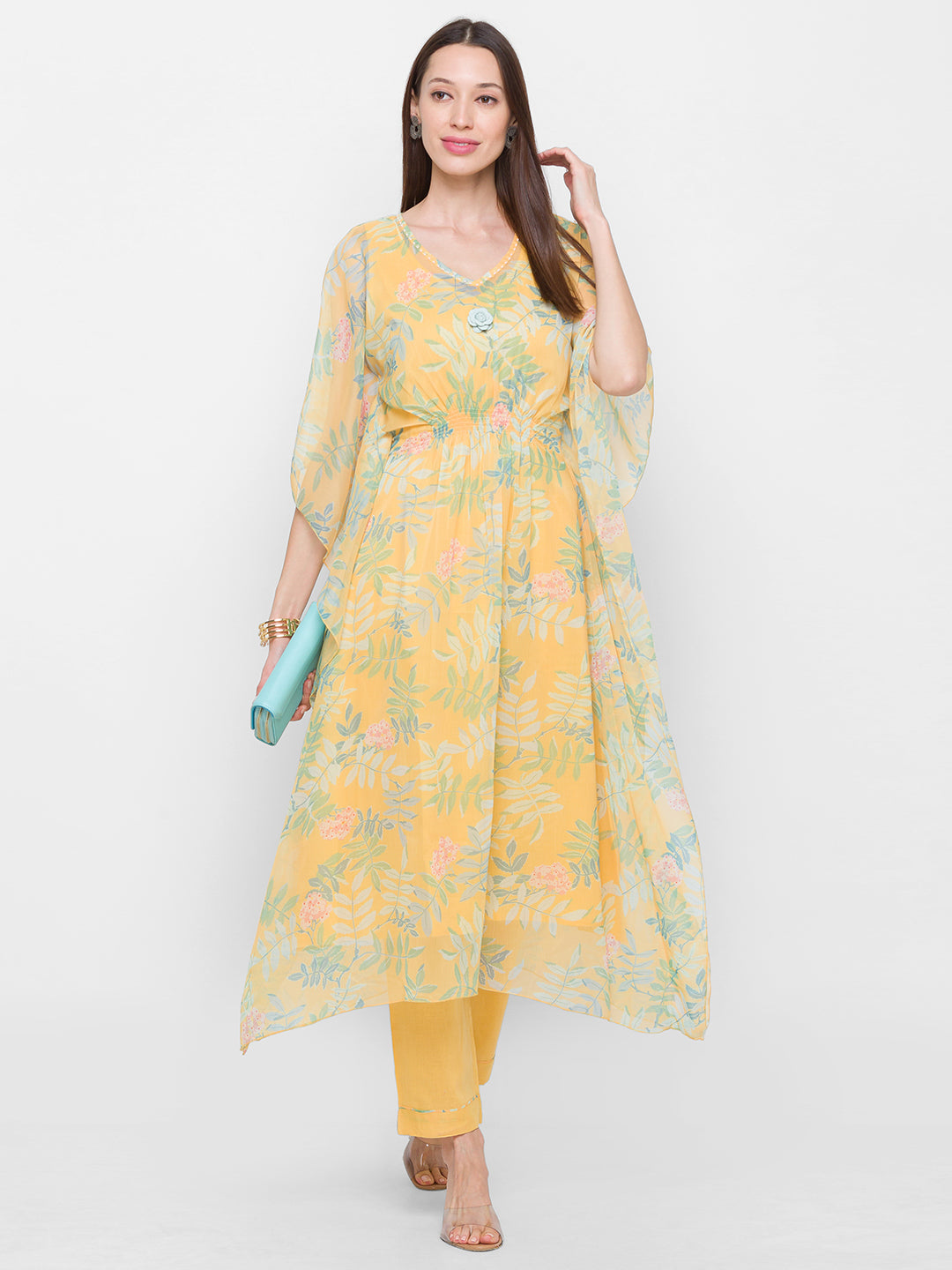 Lemon Ethnic Wear Kaftan Set for Women