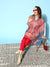 ZOLA Mandarin Collar Chiffon All Over Multi Color Abstract Print  Flared Kaftan For Women