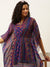 Multi Color Abstract Print Flared Kaftan For Women