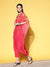 Colorful Geometric Print Pink Fit & Flare Kaftan Set For Women