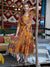 ZOLA Exclusive Square Neck Chiffon All Over Scenery Print Mustard Fit&Flare Ethnic Dress For Women