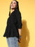  Geometric Print Black Flared Tunic For Women