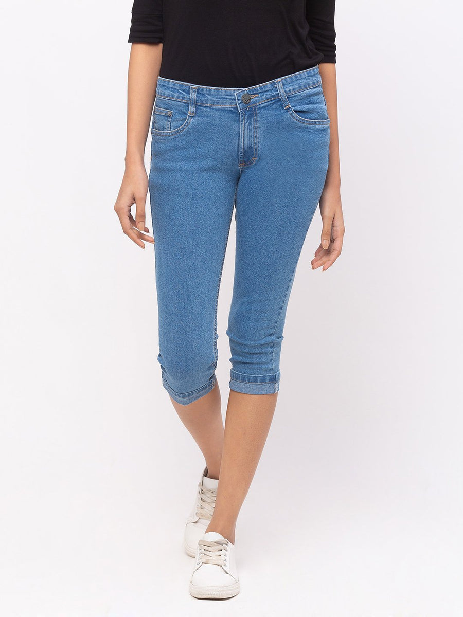 New York & Company Denim Capri Jeans Cuffed Dark Wash Mid Rise Womens Size  8 | eBay