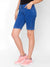 ZOLA Stone Blue Solid Pencil Fit Above Knee Denim Shorts for Women