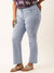 ZOLA Ice Blue Straight Ankle Length Denim Jeans for Women