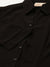 Zola Black Georgette Shirt Collar 3/4th Sleeves Formal Wear Shirt For Women