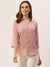 Zola Onion Georgette Shirt Collar 3/4th Sleeves Formal Wear Shirt For Women