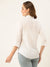 Zola White Georgette Shirt Collar 3/4th Sleeves Formal Wear Shirt For Women