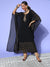 Zola Black Round Neck Kimono Sleeve hand embroidery Ethnic Wear Kaftan  for Women