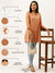 Mandarin Neck Geometric Print  Mustard Flared Tunic for Women