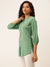 Traditional Ethnic Print Green Tunic For Women