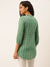 Mandarin Collar Rayon Traditional ethnic Print Green Tunic For Women