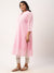 Baby Pink Plus Size Chikankari Kurta For Women