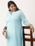 Sky Blue Plus Size Georgette Lucknowi Chikankari Kurta