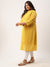 Yellow Plus Size Georgette Chikankari Kurta For Women