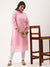 Baby Pink Plus Size Paisely Embroidery Kurta For Women