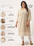 ZOLA Fawn Georgette Round Neck 3/4th sleeves  Paisely Embroidery Ethnic Wear Kurta For Women