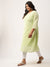 Light Green Plus Size Ethnic Wear Kurta For Women